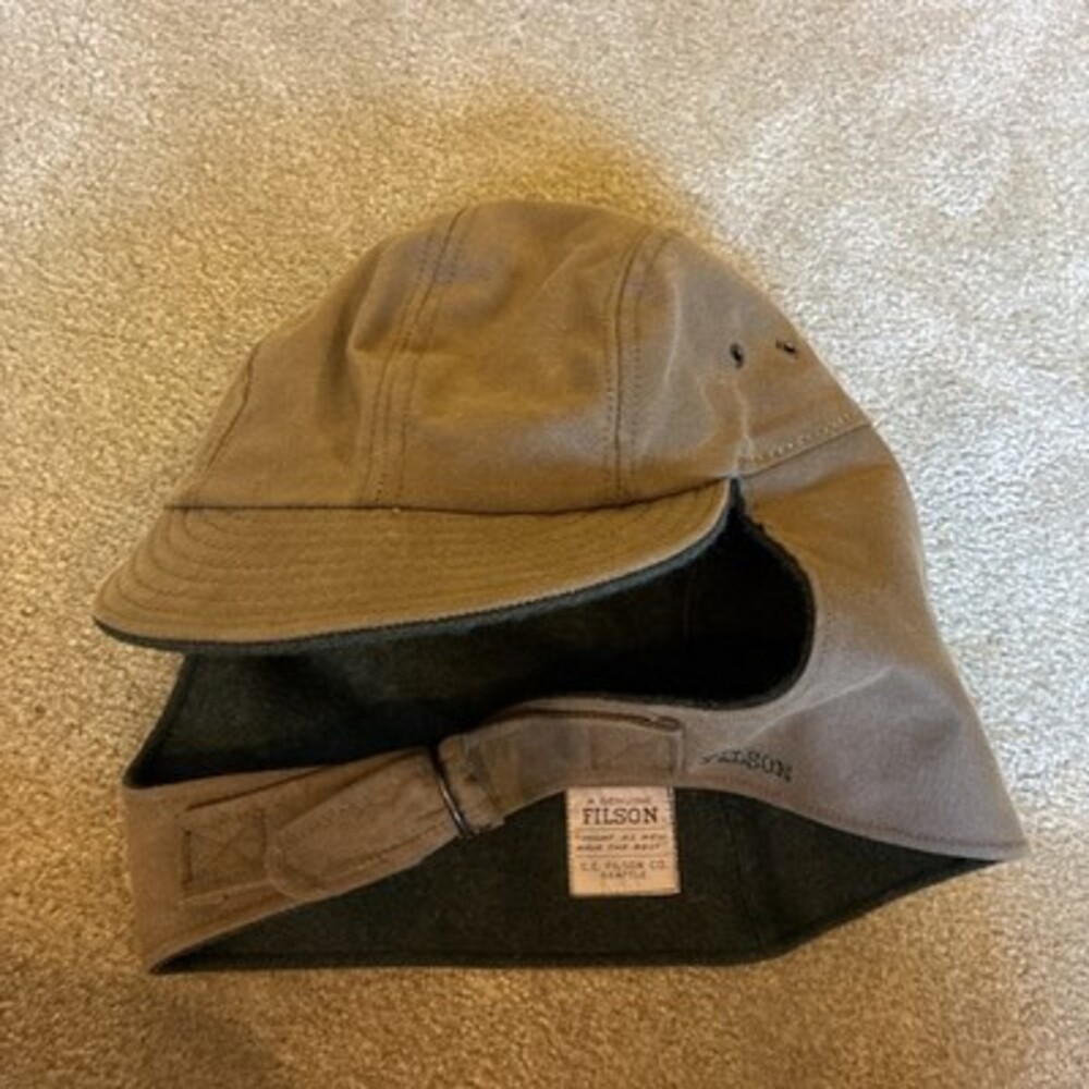 Filson Men’s Wildfowl Tin Cloth Hat Insulated L EUC Made In USA